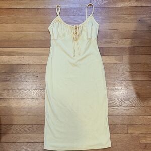 Olivia Rae Livi Pale Yellow Ribbed Tank Dress